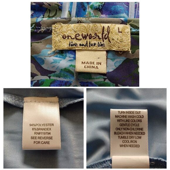 One World Watercolour Embroidered Floral Tunic Top - Picture 9 of 16